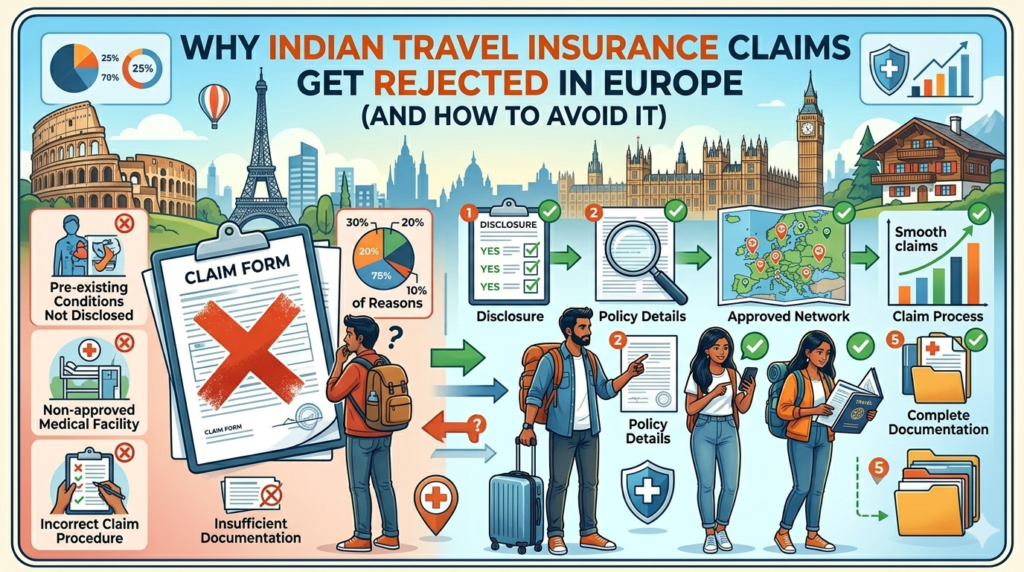 Why Indian Travel Insurance Claims Get Rejected in Europe (And How to Avoid It)
