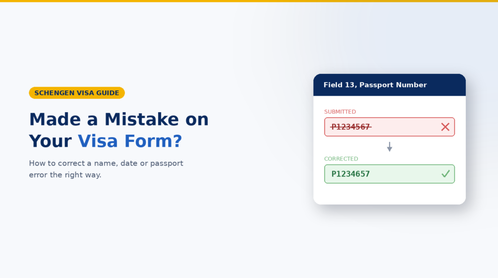 Mistake in a Schengen Visa Application Form: Wrong Name, Date, Signature or Passport Details